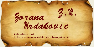 Zorana Mrdaković vizit kartica